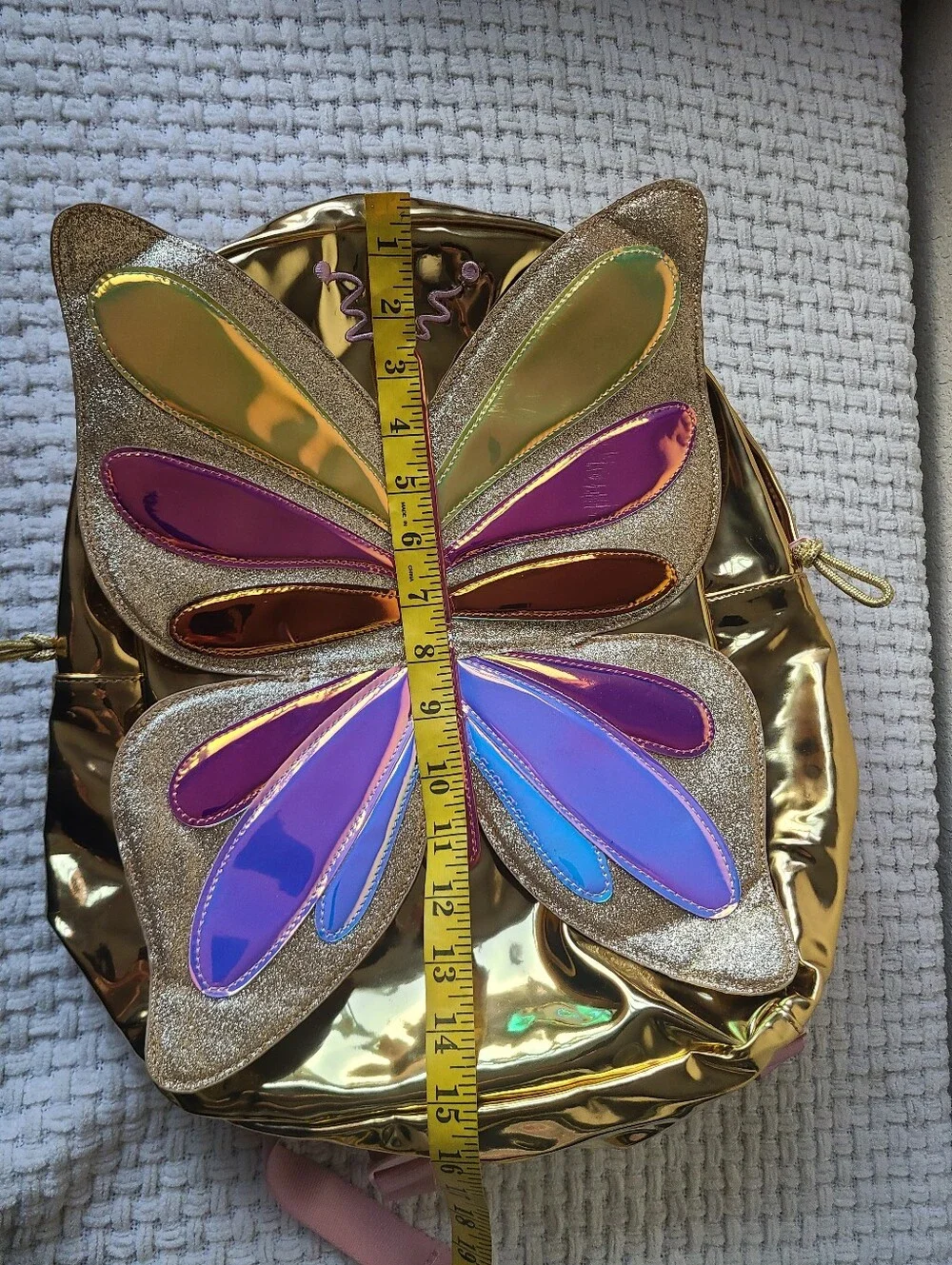 Crewcuts Gold Butterfly Accent Backpack - Gold, Purple, Pink
